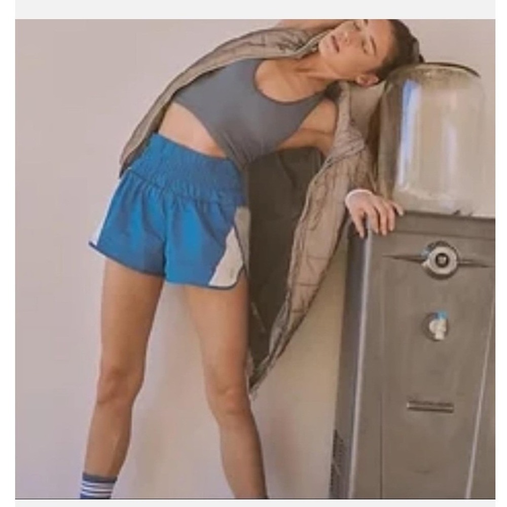Free People FP Movement The Way Home‎ Shorts Blue Colorblock High Waist Medium